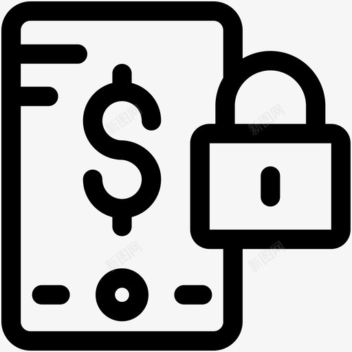 安全手机银行锁移动商务图标svg_新图网 https://ixintu.com sea 安全手机银行 安全银行 移动商务 金融和支付可爱的图标 锁
