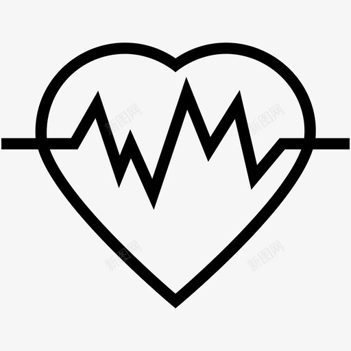 心跳心率生命线图标svg_新图网 https://ixintu.com 医疗和健康线图标 心率 心跳 搏动 生命线 脉搏率
