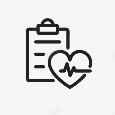 健康报告患者心脏图标图标