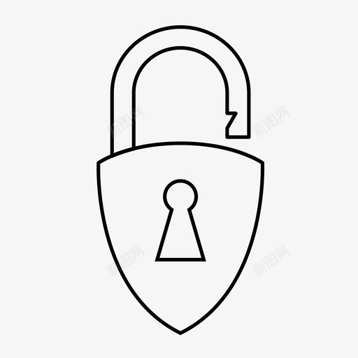 钥匙锁打开密码安全图标svg_新图网 https://ixintu.com 安全 密码 解锁 钥匙锁打开 锁细线