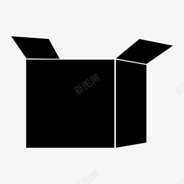 三维开放式包装盒图标图标