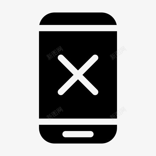 智能手机删除取消手机图标svg_新图网 https://ixintu.com 取消 手机 智能手机删除 移动电话 触摸屏 通知