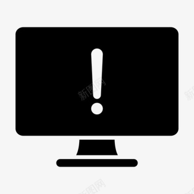 监视器警告计算机监视器计算机屏幕图标图标