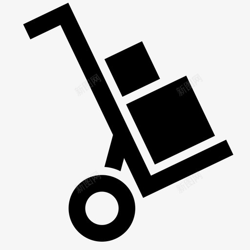手推车交货货物图标svg_新图网 https://ixintu.com 交货 手推车 物流 货物 运输 运输和物流字形