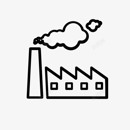 工厂工业制造业图标svg_新图网 https://ixintu.com 制造业 工业 工厂 污染 烟雾