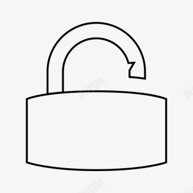 矩形锁打开密码安全图标图标