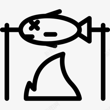 鱼篝火海滩野营图标图标
