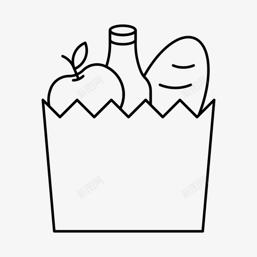 采购产品杂货袋子食物图标svg_新图网 https://ixintu.com 包装 纸张 袋子 购物 采购产品杂货 食品和饮料 食物