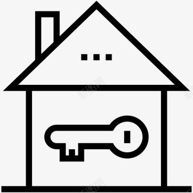房子钥匙访问锁钥匙图标图标