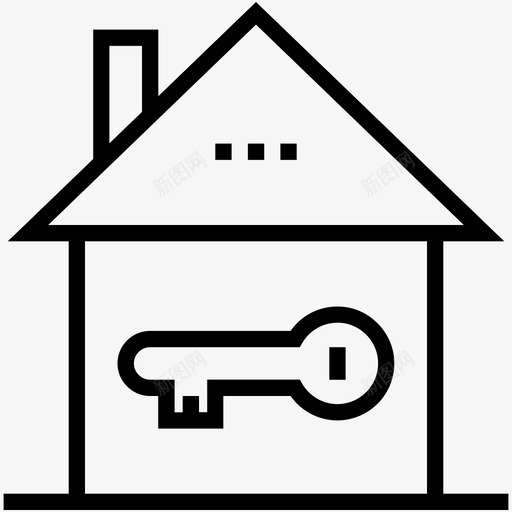 房子钥匙访问锁钥匙图标svg_新图网 https://ixintu.com 房地产线图标 房子钥匙 登录 访问 锁钥匙