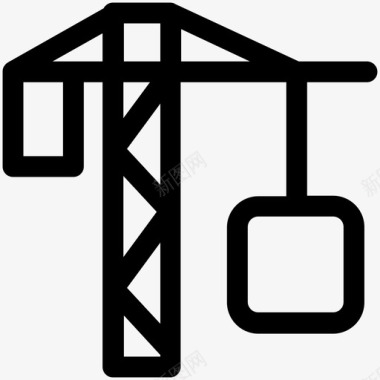 塔式起重机建筑起重机建筑机械图标图标