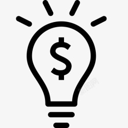 灯泡的金钱观念的象征金钱观念商业金融图标高清图片