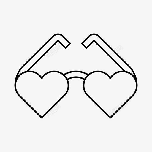 心形眼镜日子爱情图标svg_新图网 https://ixintu.com 心形眼镜 情人节 日子 浪漫 爱情