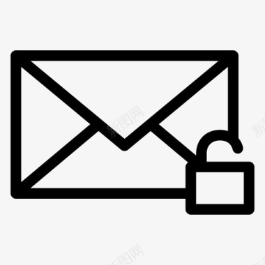电子邮件解锁计算机邮件信封图标图标
