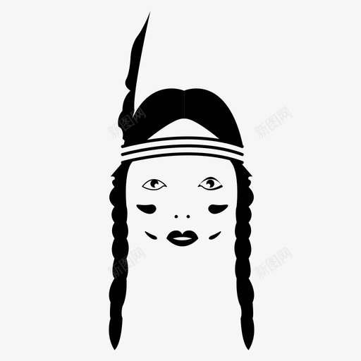 红印第安人印第安人部落图标svg_新图网 https://ixintu.com 印第安人 城市 妇女 红印第安人 美国 部落