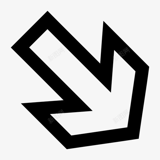 右下箭头右下角图标svg_新图网 https://ixintu.com 右下 右下角 导向 方向 箭头 行程