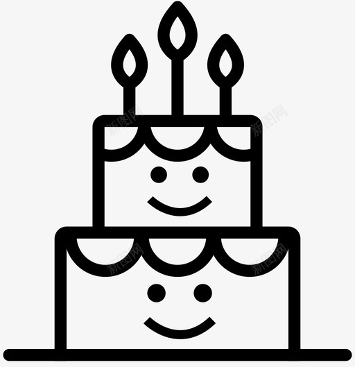 生日蛋糕蜡烛快乐图标svg_新图网 https://ixintu.com 快乐 快乐的食物 甜蜜 生日蛋糕 蜡烛