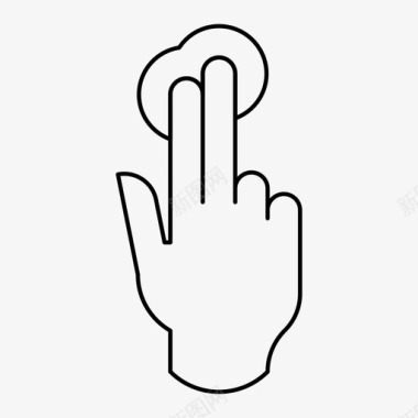 两个手指点击手势手图标图标