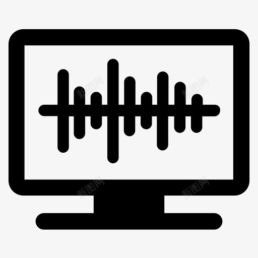 电脑波形音频音乐图标svg_新图网 https://ixintu.com 声波 声音 电脑波形 音乐 音频 音频工具