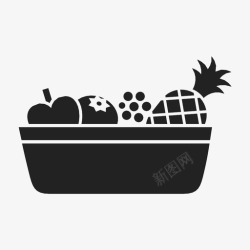 水果沙拉碗水果碗食物水果盘图标高清图片
