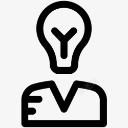 人力灯泡创意思维天才聪明工人图标高清图片