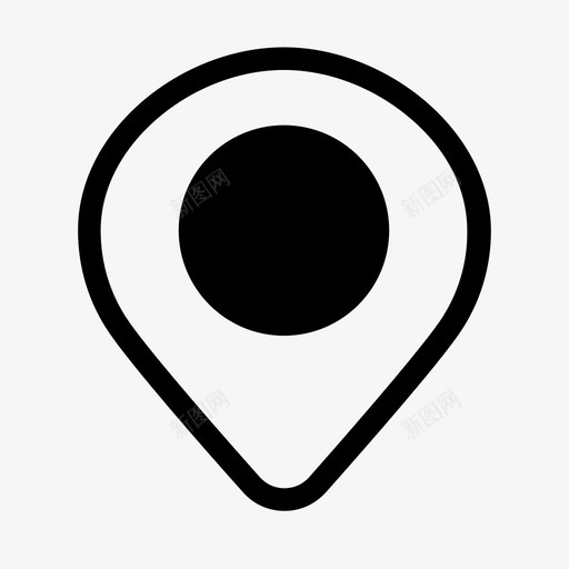 地图图钉固定位置地点图标svg_新图网 https://ixintu.com 固定位置 地图图钉 地点 点