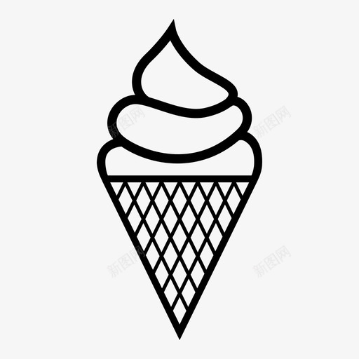 冰淇淋筒奶油甜点图标svg_新图网 https://ixintu.com 冰淇淋筒 冰激凌 夏日款待 奶油 甜味 甜点 食物的乐趣