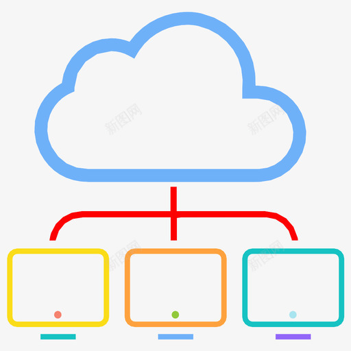 云计算网络服务器图标svg_新图网 https://ixintu.com 云计算 共享 服务器 网络