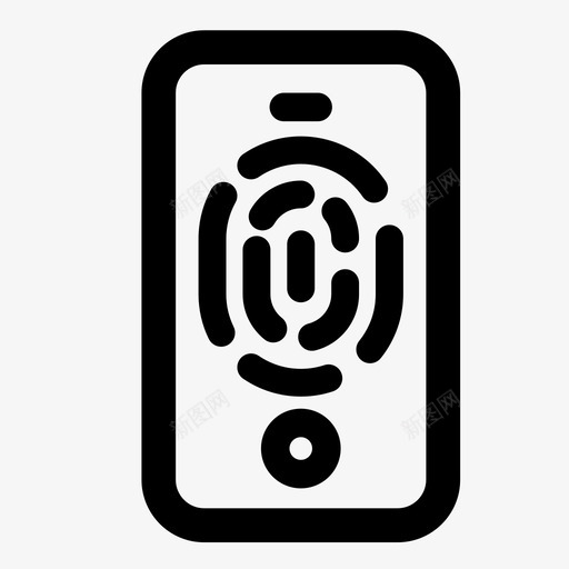 触摸id手指指纹图标svg_新图网 https://ixintu.com 安全 手指 指纹 智能手机 移动 触摸id