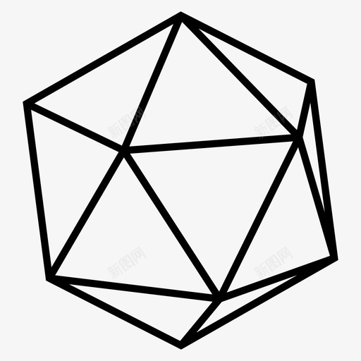 二十面体几何体数学形状图标svg_新图网 https://ixintu.com 二十面体 几何体 几何形状 多面体 数学形状