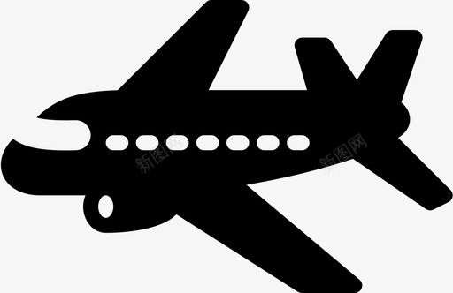 飞机运输运输固体收集图标图标