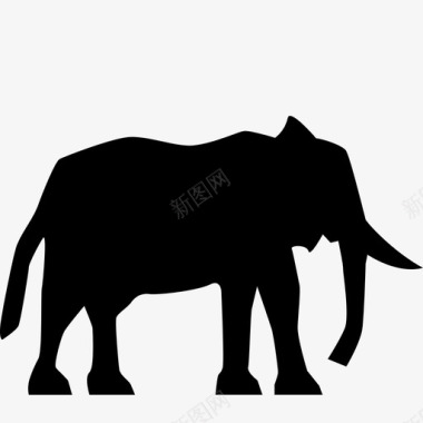 大象动物站立图标图标