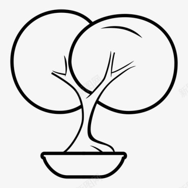 盆景树日本植物图标图标
