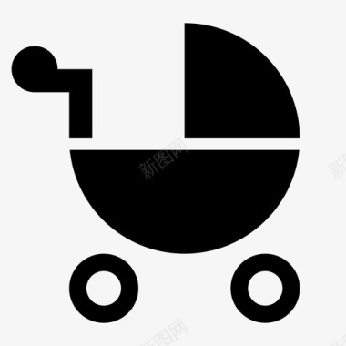 婴儿车童车物品铭文图标图标