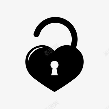 心脏锁解锁安全图标图标