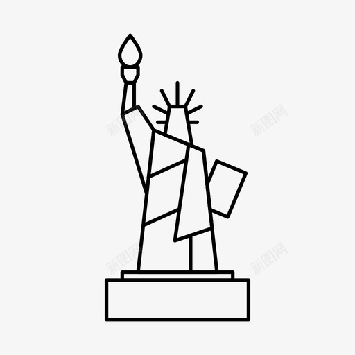 自由女神像美国纪念碑图标svg_新图网 https://ixintu.com 州 旅游酒店 纪念碑 美国 自由女神像