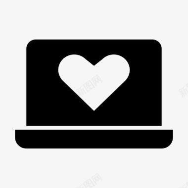 笔记本电脑收藏夹心脏笔记本电脑屏幕图标图标