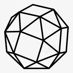 米德鼻塞立方体阿基米德固体几何学图标高清图片