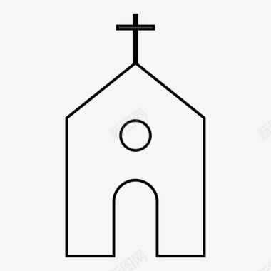 教堂十字架神圣祈祷图标图标