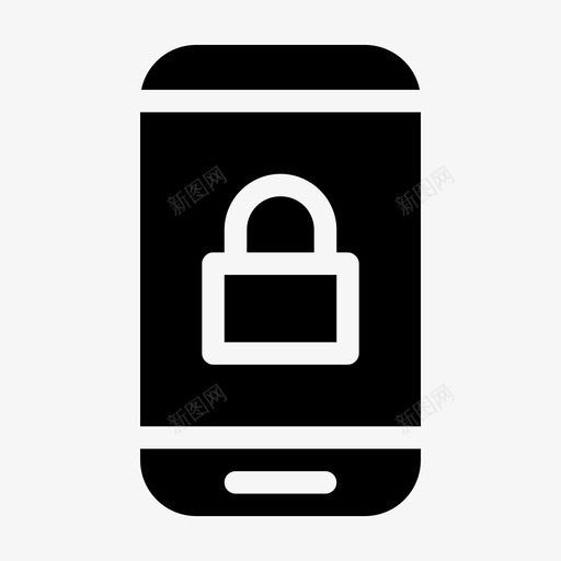 智能手机锁手机通知图标svg_新图网 https://ixintu.com 手机 挂锁 智能手机锁 触摸屏 通知