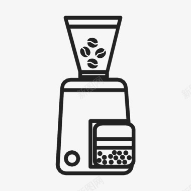 咖啡研磨机咖啡颗粒研磨机图标图标