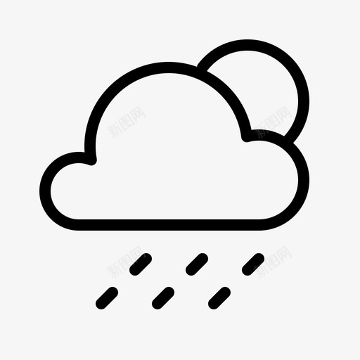 雨大气大气状况图标svg_新图网 https://ixintu.com 云 大气 大气状况 天气 太阳 雨 预报