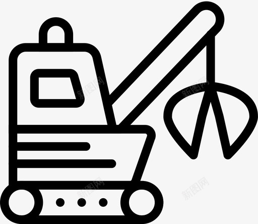 垃圾装载机汽车运输工具图标svg_新图网 https://ixintu.com 垃圾装载机 汽车 粉碎标志军队轮廓 运输工具
