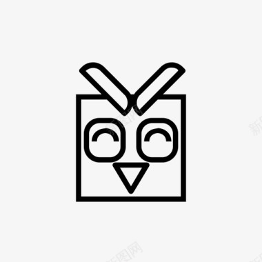 猫头鹰动物动物脸图标图标