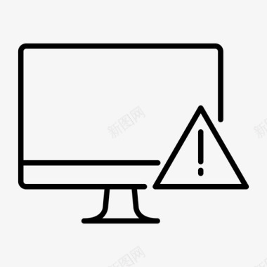 计算机警告计算机警报不工作图标图标