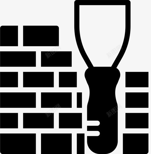 建筑砖工具图标svg_新图网 https://ixintu.com 墙 工作 工具 建筑 砖 粉碎图标建设固体