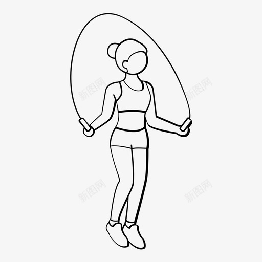 跳绳运动健康图标svg_新图网 https://ixintu.com 健康 绳索 舞蹈健身大纲 跳绳 跳跃 运动
