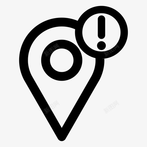 警告位置指南针地图定位图标svg_新图网 https://ixintu.com 占位符 地图定位 导航 指南针 警告位置
