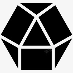 几何图形实心dekaeder图表线条图标高清图片