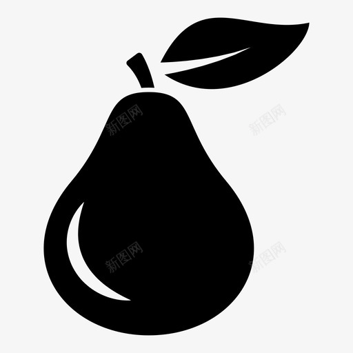 梨苹果食物图标svg_新图网 https://ixintu.com 叶子 梨 水果 苹果 食物